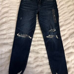 American Eagle Outfitters Dark Blue Distressed Skinny Jeans